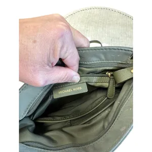 Michael Kors Womens Green Canvas Crossbody Purse SKU 7823 thumbnail 11