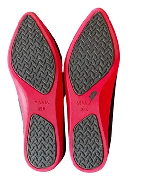 VIVAIA - Black Pointed Toe Knit Ballet Flats Red Sole Sz 35.5/5.5 thumbnail 10