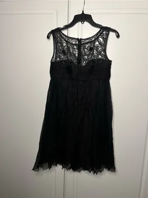 Y2K Vintage Dolce Jovani Silk Beaded Lace Cocktail Dress thumbnail 8