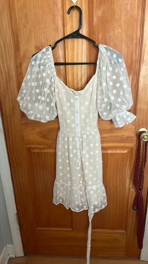 Polka dot dress White thumbnail 1
