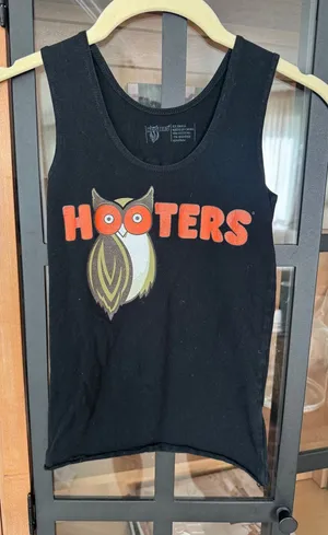 Vintage y2k hooters baby tank top tee graphic scoop neckline sexy costume server thumbnail 1