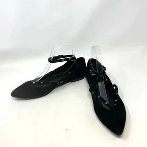 Rebecca Minkoff Faye Black Suede Studded‎ Pointed Toe Flats Size US 7.5 thumbnail 5