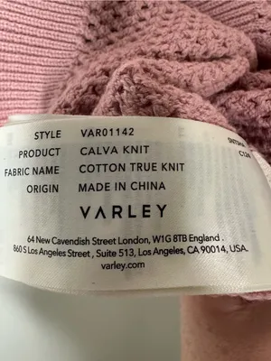 Varley Calva Knit Half-Zip Cotton Sweater Pink Size Small thumbnail 9