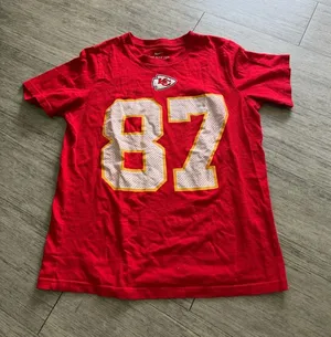 Nike red Kansas City chiefs Travis kelce t shirt thumbnail 1