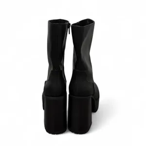 Princess polly platform mid calf chunky heel Garbo Boots Black thumbnail 4