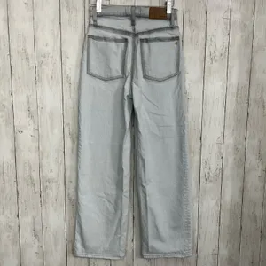 Madewell The Perfect Vintage Wide Leg Light Wash Crop Jeans Flaws 24 thumbnail 2