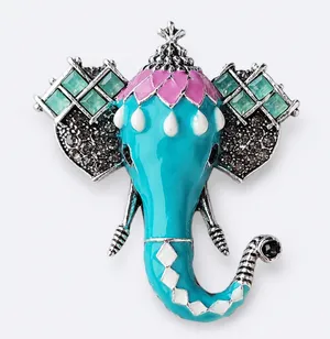 Vintage-Inspired Elephant Animal Brooch Pin thumbnail 1