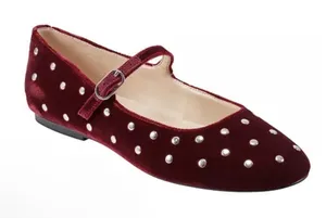 Marc Fisher Elizza‎ Dress Embellished Ballet Flats Size 10 Dark Red Mary Jane thumbnail 1