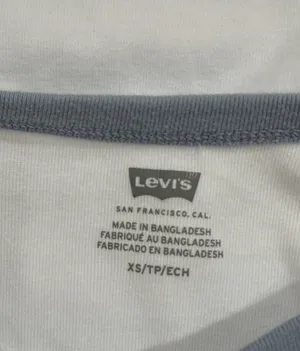 Levi’s White T-Shirt with Blue Trim thumbnail 4