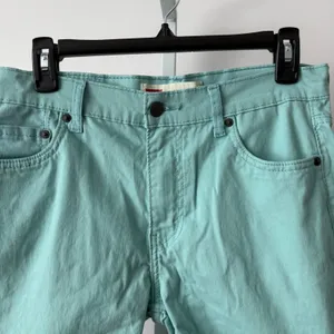 Levi's 18 Reg 29 Teal‎ 511 Slim Fit Twill Denim Shorts Casual Preppy Classic thumbnail 2