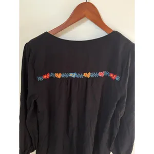 Savanna Jane Dress Womens Size M Black Embroidered Flowy Lined Boho Festival thumbnail 6