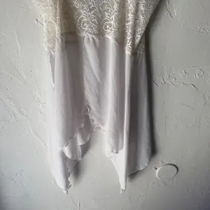 White Lace‎ Trimmed Fairycore Camisole Top Fairy Cottagecore Sheer Coquette Vtg thumbnail 5