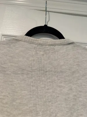 Banana Republic Size XL Light Gray 100% Cotton Short Sleeve Button Cardigan thumbnail 11