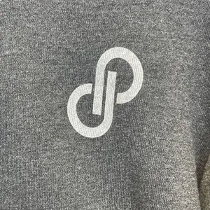 POSHMARK Hoodie Sweatshirt Women's Large Charcoal Gray Pocket Long Sleeve Fleece thumbnail 4