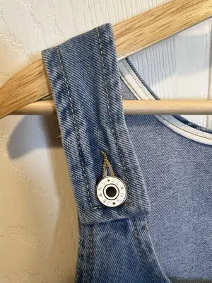 Bhineem Sleeveless Denim Jean Dress L Western Relaxed Fit Pockets Casual NWOT thumbnail 7