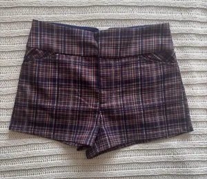 Free People Micro Shorts Plaid Size 4 NWOT thumbnail 1