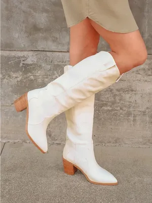 Billini Novena Off White Knee High Boots Size 8 thumbnail 1
