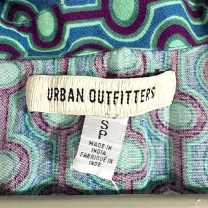 NWT Urban Outfitters Mini Dress Small Petite Blue Retro 70s‎ Funky Summer Party thumbnail 8