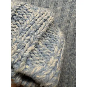 Y2K Aeropostale 2000s Womens size Large Blue Shimmer Sparkle Ribbed turtleneck thumbnail 3