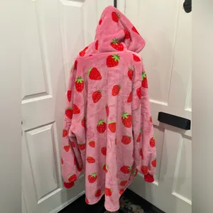Supersized‎ Strawberry Hoodie With Pouch And Pockets thumbnail 3
