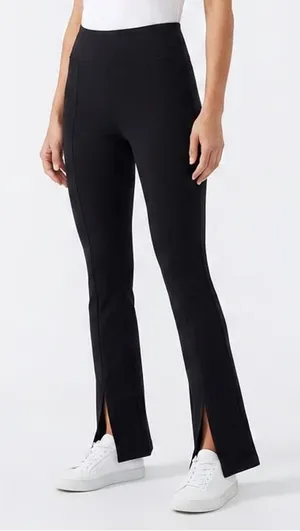 A New Day Black Split Front Hem High Rise Slim Leggings Pants Small VN 1107216 thumbnail 1