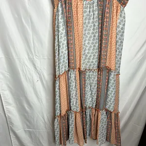 Molly Bracken Patchwork Maxi Dress Size L maxi multicolor sleeveless thumbnail 3