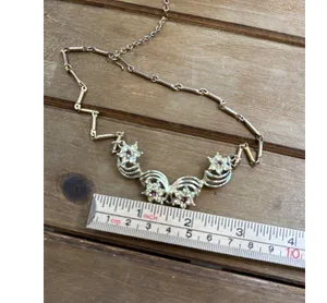 Vintage (unsigned Coro??) Gold-Tone Floral Crystal Necklace With Purple Accents thumbnail 5
