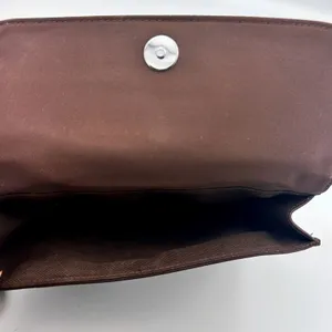 Vintage‎ Fossil Brown Leather Crossbody Organizer Wallet Bag Kiss Lock Y2K thumbnail 16