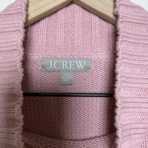 J. Crew Women 100% Cotton Sweater XS Pink Mock Neck Ribbed‎ Side Slits FIsherman thumbnail 3
