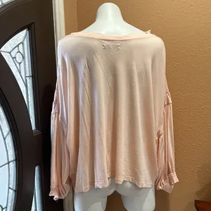 Free people blush pink bell sleeve Blouse thumbnail 5