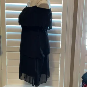 Shasa Black Off-Shoulder Flutter Sleeve Cocktail Dress thumbnail 4
