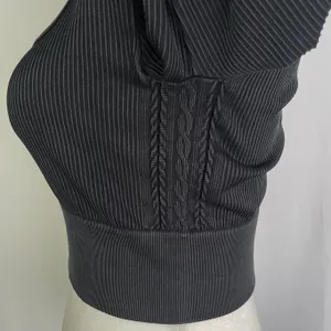 Aerie New Offline Seamless Square Neck Cable Long Sleeve Crop Top Size Large thumbnail 13