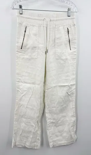 Athleta Cabo Wide Leg Linen White Women's Pants Size 2 thumbnail 1