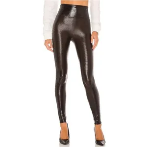 SPANX revolve anthropologie crocodile high rise brown leggings travel slimming thumbnail 5