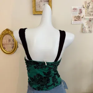 Free People Camisole Size XS Green Black Floral Print Tank Top thumbnail 4