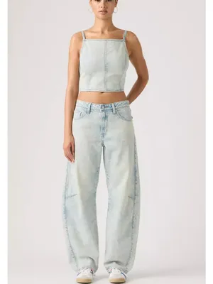 New Levi's Premium 30x32 Baggy Dad Barrel Women's Jeans Cielito Lindo Acid Light thumbnail 5