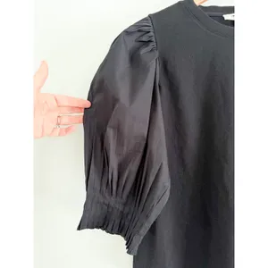 Madewell | NWT Puff Sleeve Knit Top in Black‎ | Sz M thumbnail 4