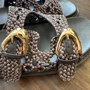 Women's Joie Waffle Braided Slide Sandals Brown Beach Resort Coastal Sz 8M thumbnail 6