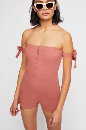 FREE PEOPLE Beach Tambourine Romper sz small thumbnail 1