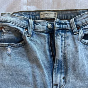 Abercrombie & Fitch Light Blue Crop Wide Leg Jeans thumbnail 2