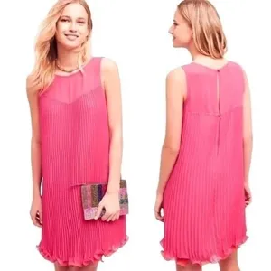Anthropologie | MAEVE Layered Pleat Ruffle Swing‎ Dress thumbnail 2
