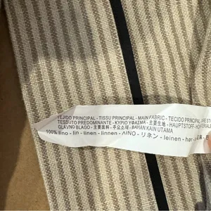 Zara Woman 100% Linen Striped Duster Coat Whipstitch Trim Beige XS Open‎ Front thumbnail 14