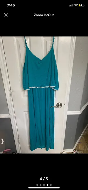 Turquoise maxi dress Blue Size XL thumbnail 4