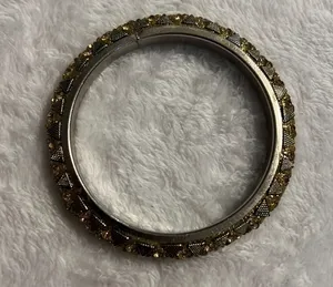 Beautiful Rhinestone Statement Bracelet Bangle Gold thumbnail 6
