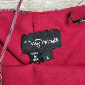 My Michelle Asymmetrical Slip Dress Large Red Glitter Y2K Paisley Fairy Grunge thumbnail 2