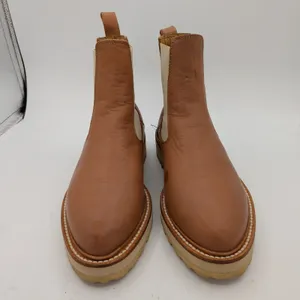 Diemme Alberone $450 Tan Leather Chelsea Duck Boots Made Italy Size 41 Lug Sole thumbnail 3