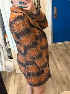 Jack by BB Dakota plaid checkered wool blend Y2K retro peacoat brown orange small thumbnail 10