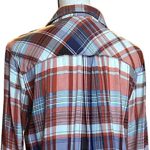 Entro‎ Orange Plaid Button Down Shirt Sz M thumbnail 4