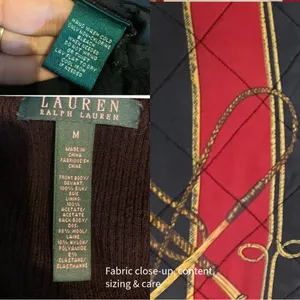 Vtg 1990'S Lauren Ralph Lauren Equestrian Bishop Silk & Wool Zipper Cardigan (M) thumbnail 10