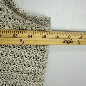 Aerie Crochet Knit Tank Top Womens Medium Beige Boho Racerback Scoop Neck Summer thumbnail 7